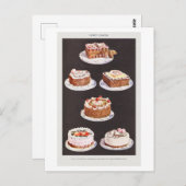 ミセス・カブトムンファンシーズ・ケーキヴィンテージイラストレーション ポストカード (正面/裏面)