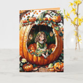 ミセス・カボチャ・イーター・ノート カード (黄色い花)