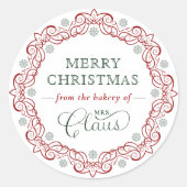 ミセス・クロースのベーカリー・クリスマス・ホリデー・トリート ラウンドシール (正面)