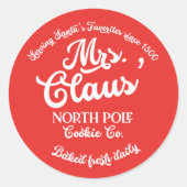 ミセス・クロースの北極クッキー会社のギフト ラウンドシール (正面)