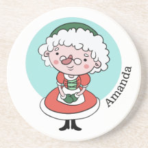 ミセス・クロース名前をカスタムする砂岩コースター