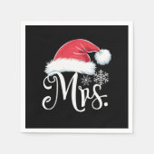 ミセス・クロース・カップルがクリスマス・パジャマ・サンタにマッチ スタンダードカクテルナプキン (正面)