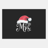 ミセス・クロース・カップルがクリスマス・パジャマ・サンタにマッチ ラッピングペーパーシート (正面)