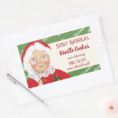 ミセス・クロース・クリスマス・ホリデー・ギフト 長方形シール (封筒)