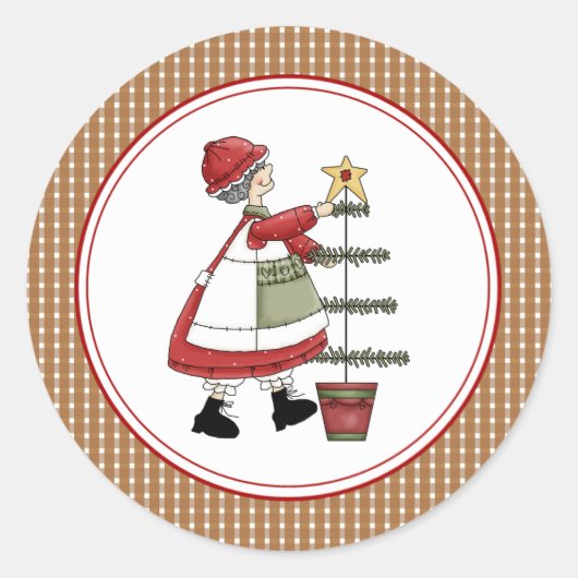 ミセス・クロース・クリスマス・封筒用シール・シール ラウンドシール (正面)