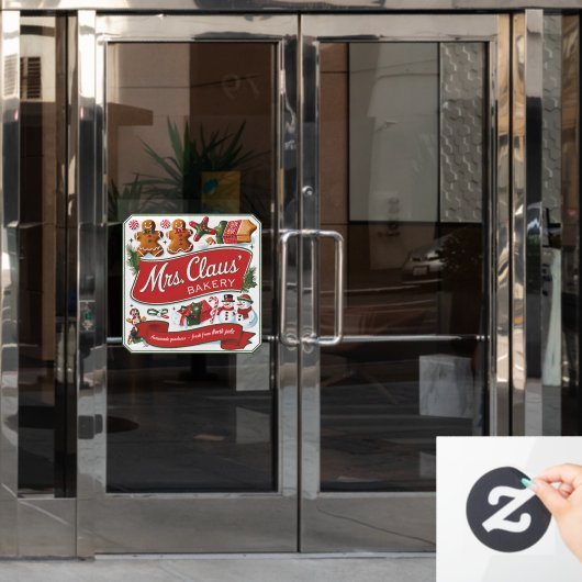 ミセス・クロース・ベーカリー・クリスマス ウィンドウサイン (オフィスドア)