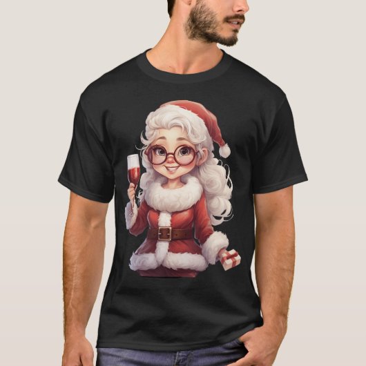 ミセス・クロース・応援・クリスマス Tシャツ (正面)