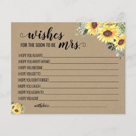 ミセス・グリーンリー・サンフラワーカードのご希望 チラシ (正面)