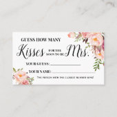 ミセス・ゲーム・カードになるキスの数 プレイスカード (正面)