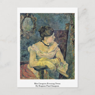 ミセス・ゴーギャン夕べドレスbyユージーン・ポール・ゴーギャン ポストカード