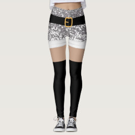ミセス・サンタクロースシルバーグリッターレギンス レギンス