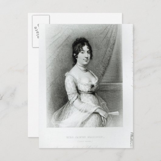 ミセス・ジェームス・マディソン、ドリー・ペイン、1804-55 ポストカード (正面/裏面)