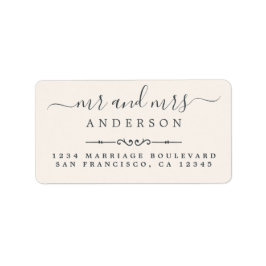 ミセス・スクリプトアイボリー結婚差出人住所 ラベル