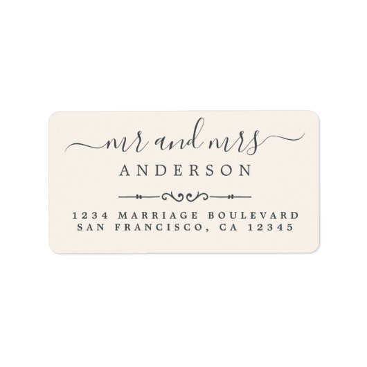 ミセス・スクリプトアイボリー結婚差出人住所 ラベル (正面)