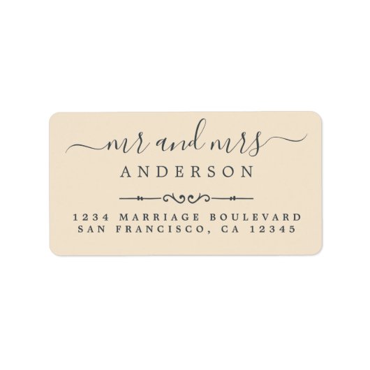 ミセス・スクリプトアイボリー結婚差出人住所 ラベル (正面)