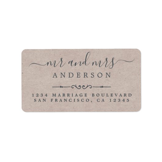 ミセス・スクリプト・クラフト・紙結婚差出人住所 ラベル (正面)