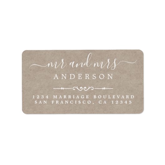 ミセス・スクリプト・クラフト・紙結婚差出人住所 ラベル (正面)