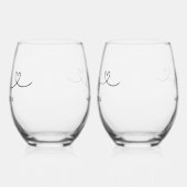 ミセス・スクリプト・ハート結婚ズ ステムなしワイングラス (左)