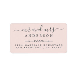 ミセス・スクリプト・パステルピンク結婚差出人住所 ラベル