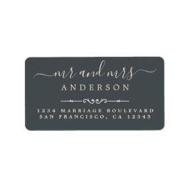 ミセス・スクリプト・ブラック・アイボリー結婚差出人住所 ラベル