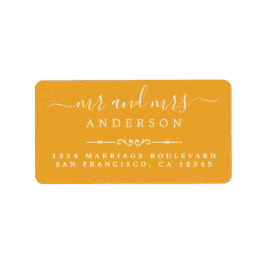 ミセス・スクリプト・メローイエロー結婚差出人住所 ラベル