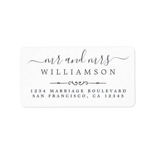 ミセス・スクリプ素朴トシンプル・結婚差出人住所 ラベル (正面)