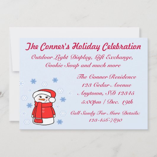 ミセス·スノーレディ·パーティの招待状 招待状 (正面)