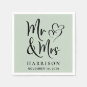 ミセス・セージ・ウェディング・レセプション スタンダードカクテルナプキン (正面)