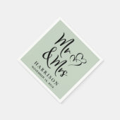 ミセス・セージ・ウェディング・レセプション スタンダードカクテルナプキン (角)