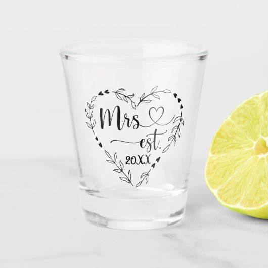 ミセス・タイポグラフィとハートとハートリース ショットグラス (正面)