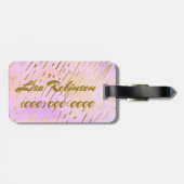 ミセス·タイポグラフィ·ピンクと金ゴールド ラゲッジタグ (裏面横)