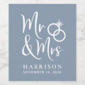 ミセス・ダスティー・ブルー結婚ズ ワインラベル (シングルラベル)