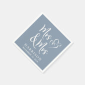 ミセス・ダスティー・ブルー・ウェディング・レセプション スタンダードカクテルナプキン (角)