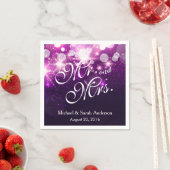 ミセス・トレンディー・パープルグリッター・スパークル結婚ズ スタンダードカクテルナプキン (インサイチュ)
