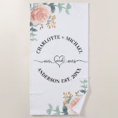 ミセス・ニューライヴァーズバラ金ゴールド花模様 ビーチタオル (正面)