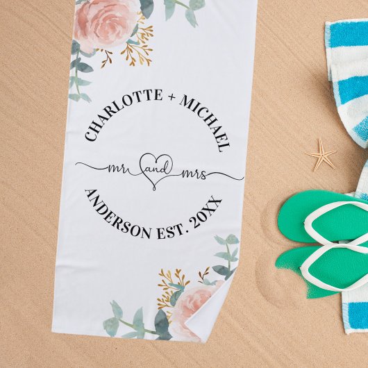 ミセス・ニューライヴァーズバラ金ゴールド花模様 ビーチタオル