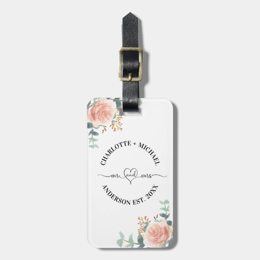 ミセス・ニューライヴァーズバラ金ゴールド花模様 ラゲッジタグ (正面縦)
