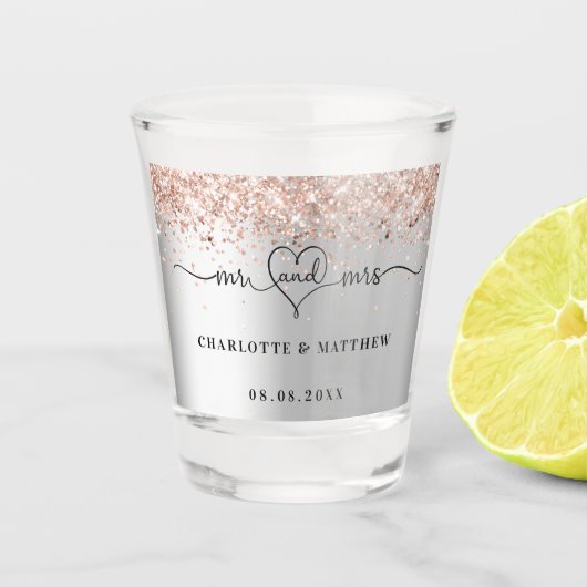 ミセス・ニュー結婚シルバーバラ金ゴールド結婚ズ ショットグラス (正面)