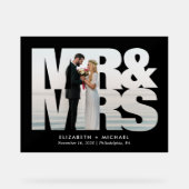 ミセス・ニュー結婚ライヴァーズのブラック アクリルサイン (正面)