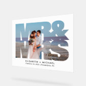 ミセス・ニュー結婚ライヴァーズの白 アクリルサイン (傾斜)