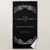 ミセス・ニュー結婚・ラベンダー・ブ結婚ラック ビーチタオル (正面)