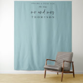 ミセス・ネーム氏の写真結婚背景ティール(緑がかった色) タペストリー (インサイチュ)