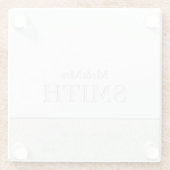 ミセス・ネーム結婚のKeepsake Coasterエレガント ガラスコースター (裏面)