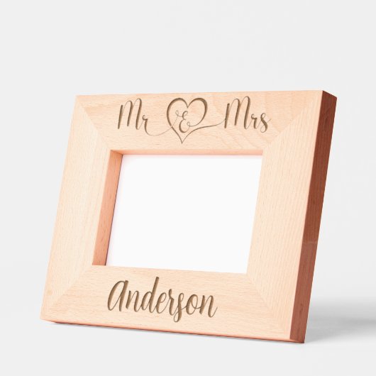 ミセス・ネーム結婚氏の新婚 レーザー彫刻フレーム (左)