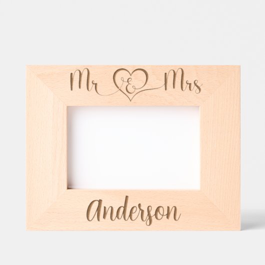 ミセス・ネーム結婚氏の新婚 レーザー彫刻フレーム (正面)
