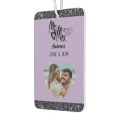 ミセス・ネーム・フォト・結婚式の引き出物・ラベンダー カーエアーフレッシュナー (左)