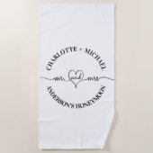 ミセス・ハネムーン・白黒新婚 ビーチタオル (正面)