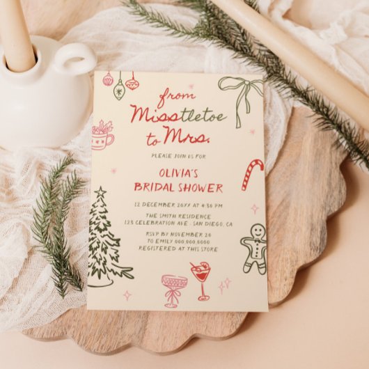 ミセス・ハンド・ドロー・ブライダルシャワー 招待状