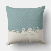 ミセス・ハート・スクリプトSeaooamグリーン結婚ズピロー クッション (裏面)