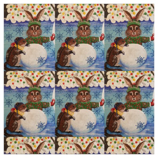 「ミセス・バターフィールドの雪だるま」 ファブリック (見本)